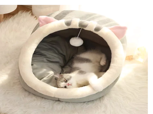 Kainchi 0سلة سرير ودافئة للقطط أو الكلاب الصغيرة ، وسادة مريحة ،
